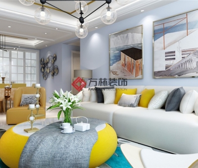 五彩陽(yáng)光城120平現(xiàn)代簡(jiǎn)約裝修效果圖--時(shí)光·沙漏